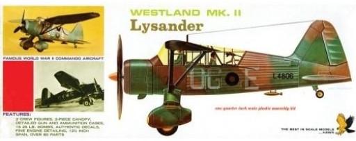 Lindberg 1/48 Westland Mk II Lysander Aircraft Kit