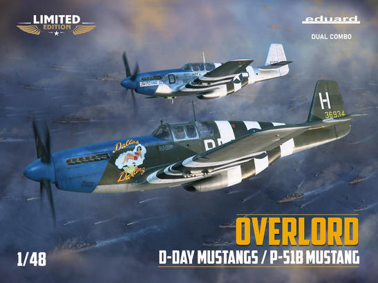 Eduard 1/48 Overlord D-Day Mustang P51B Fighter Dual Combo (Ltd Edition Plastic Kit)