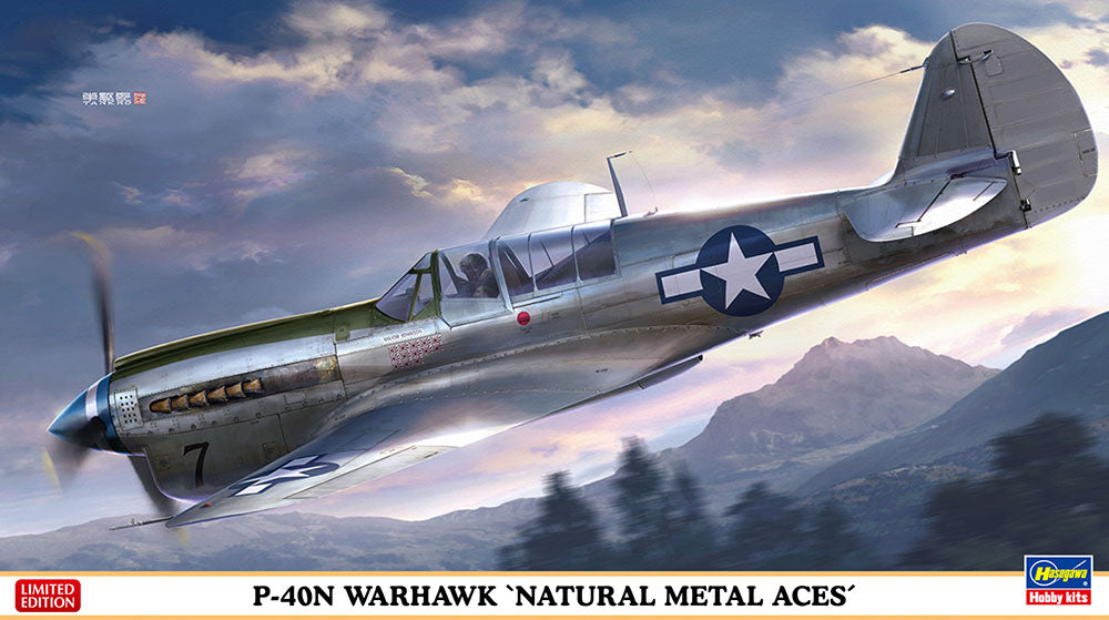 Hasegawa 1/48 P-40N Warhawk 'Natural Metal Aces' Propeller Plane Kit