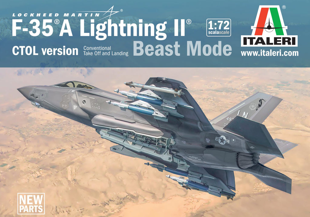 Italeri 1/72 F35A Lightning II Beast Mode Jet Fighter Kit