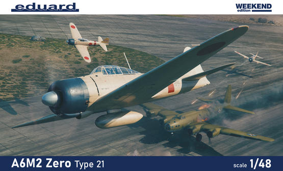 Eduard 1/48 WWII A6M2 Zero Type 21 Japanese Fighter (Wkd Edition Plastic Kit)