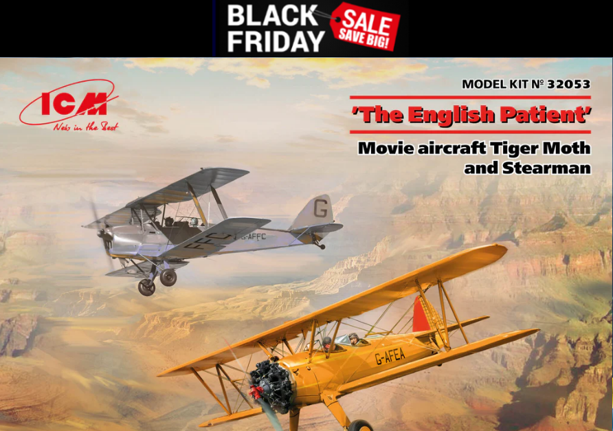 ICM 1/32 'The English Patient'. Movie aircraft Tiger Moth and Stearman Kit