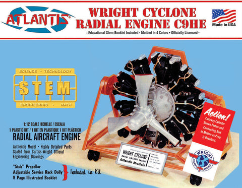 Atlantis Models 1/12 Wright Cyclone C9HE Radial Aircraft Engine STEM Model Kit (formerly Monogram)