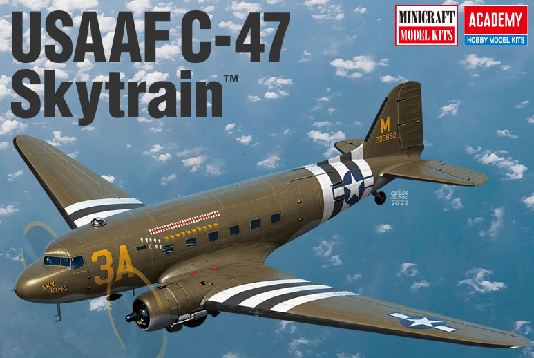 Academy 1/144 C47 Skytrain USAAF US Transport Aircraft Kit