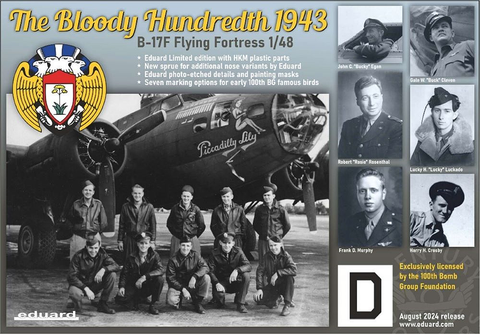 Eduard 1/48 The Bloody Hundredth B17F Bomber (Ltd Edition Plastic Kit)