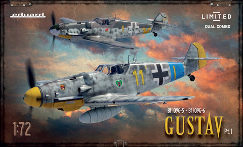 Eduard 1/72 Gustav Part 1: WWII Bf109G5 & G6 German Fighter Dual Combo (Ltd Edition Plastic Kit)