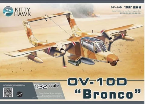 Kitty Hawk 1/32 OV10D Bronco 2-Seater Turboprop Night Observation Aircraft Kit