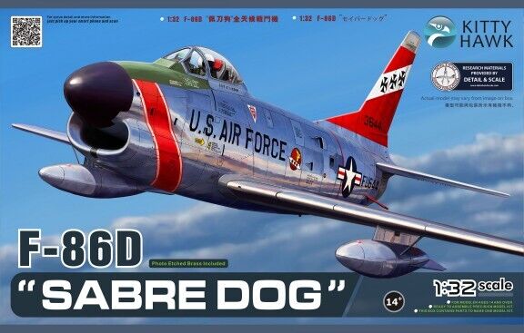 Kitty Hawk 1/32 F86D Sabre Dog USAF Fighter Kit