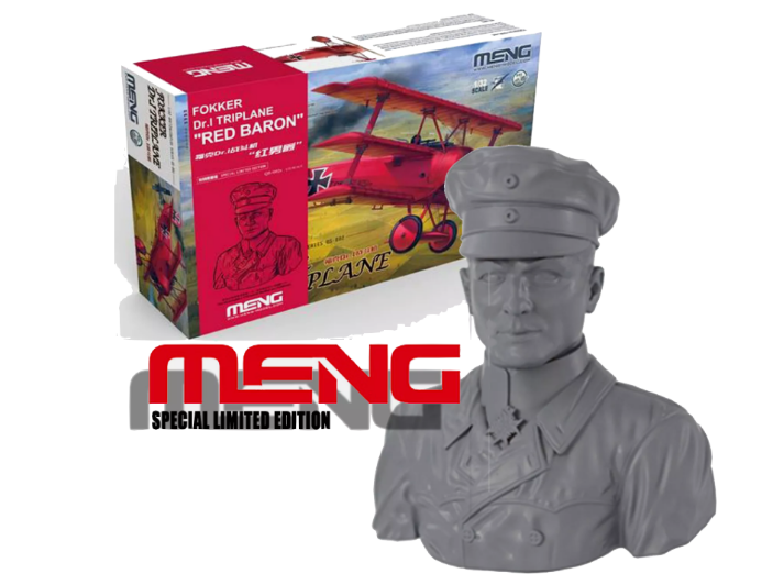 Meng 1/32 Fokker Dr1 Triplane with 1/10 Scale Bust Of The Red Baron Kit