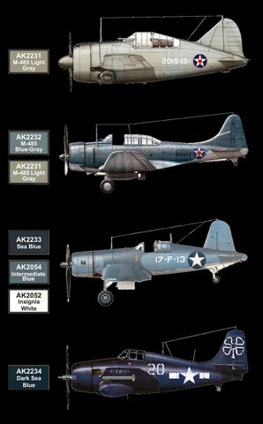AK-Interactive AK Acrylics 3Gen Aircraft Set AK11734 WWII US Aircraft  Interior Colors Set 3G (6x17ml)