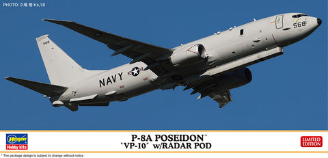 Hasegawa 1/200 P-8A Poseidon "Vp-10" w/Radar Pod Limited Edition Kit