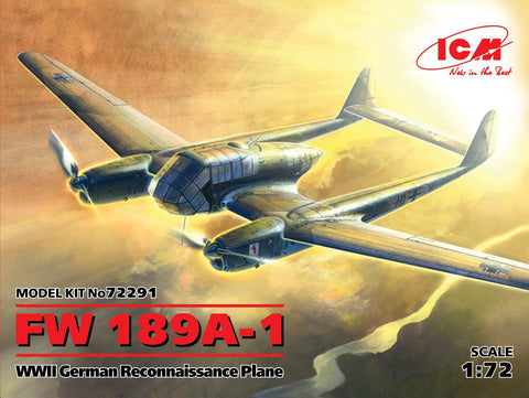 ICM Aircraft 1/72 WWII German Fw189A1 Recon Aircraft Kit