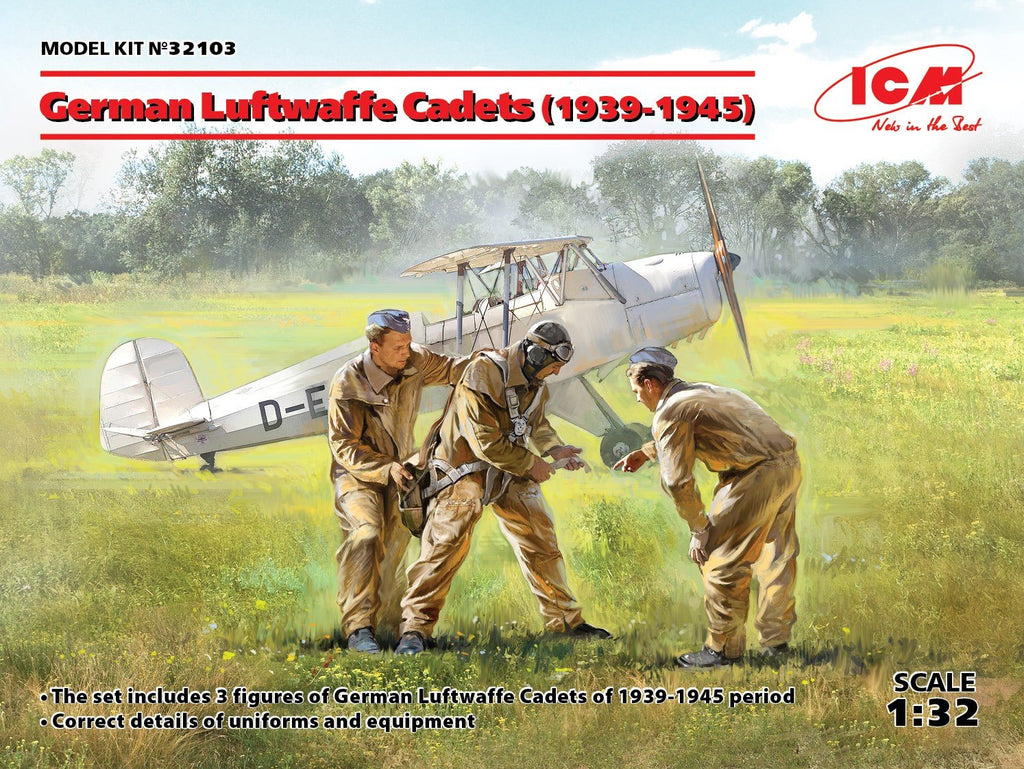 ICM Aircraft 1/32 WWII German Luftwaffe Cadets 1939-1945 (3) (New Tool) Kit