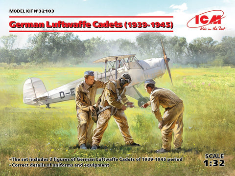 ICM Aircraft 1/32 WWII German Luftwaffe Cadets 1939-1945 (3) (New Tool) Kit