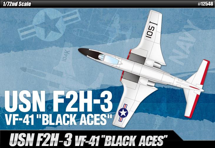 Academy Aircraft 1/72 F2H3 VF41 Black Aces USN Fighter Kit