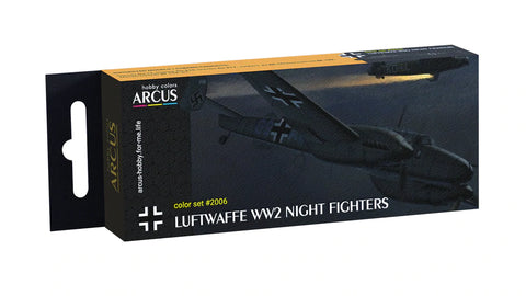 ARCUS Luftwaffe WWII Night Fighter Aircraft Enamel Paint Set (6 Colors) 10ml Bottles