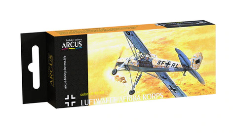 ARCUS Luftwaffe WWII Afrika Korps Aircraft Enamel Paint Set (6 Colors) 10ml Bottles