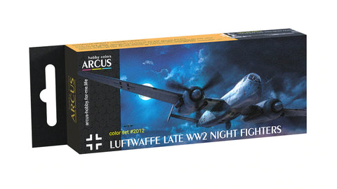 ARCUS Luftwaffe Late-WWII Night Fighter Aircraft Enamel Paint Set (6 Colors) 10ml Bottles
