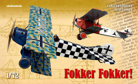 Eduard 1/72 WWI Albatros DV, Fokker Dr 1 & D VII German Fighter Dual Combo (Ltd Edition Plastic Kit)