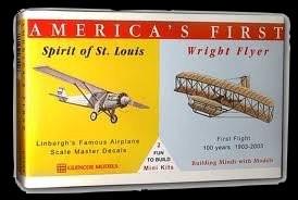 Glencoe Aircraft America's 1st 1/110 Spirit of St. Louis & 1/105 Wright Brother's Flyer Kit