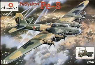 A Model From Russia 1/72 Pe8 Petlyakov WWII Soviet Bomber & AS2 Aircraft Starter on GAZ-AAA Truck Chassis Kit