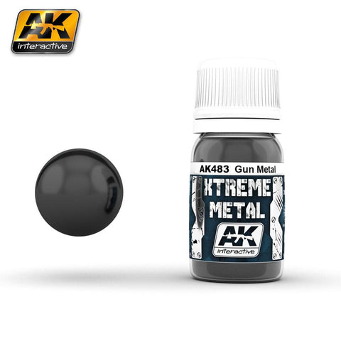 AK Interactive Xtreme Metal Gun Metal Metallic Paint 30ml Bottle