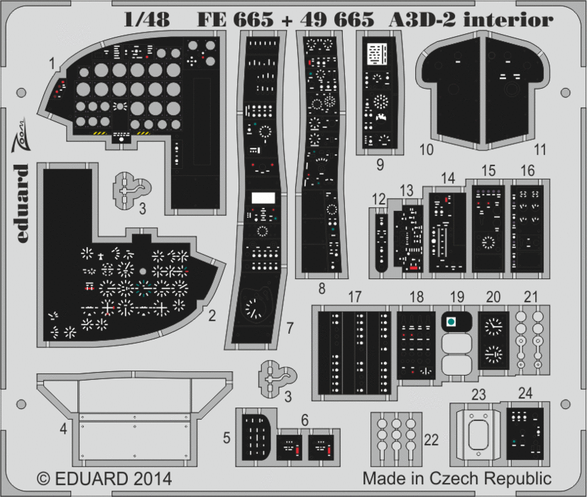 Eduard Details 1/48 Aircraft- A3D2 Interior for TSM (Painted Self Adhesive)