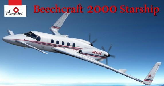 A Model From Russia 1/72 Beechcraft 2000 Starship N641SE Twin-Engined Business Aircraft Kit