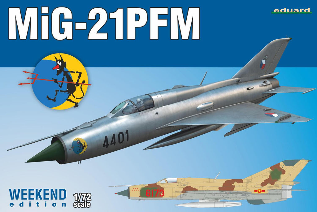 Eduard 1/72 MiG21PMF Soviet Cold War Jet Fighter Wkd Edition Kit
