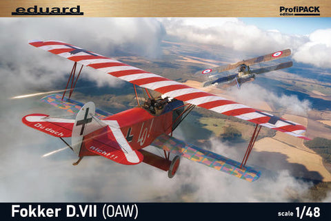 Eduard 1/48 WWI Fokker D VII (OAW) German Fighter (Profi-Pack Plastic Kit)