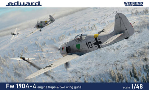 Eduard 1/48 WWII Fw190A4 German Fighter w/2 Gun Wings (Weekend Edition Plastic Kit)