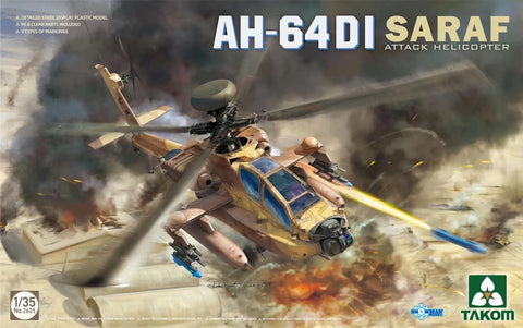 Takom Aircraft 1/35 AH64DI Saraf Attack Helicopter Kit