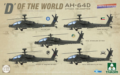 Takom 1/35 AH64D "D" Of The World Attack Helicopter (Ltd Edition) Kit