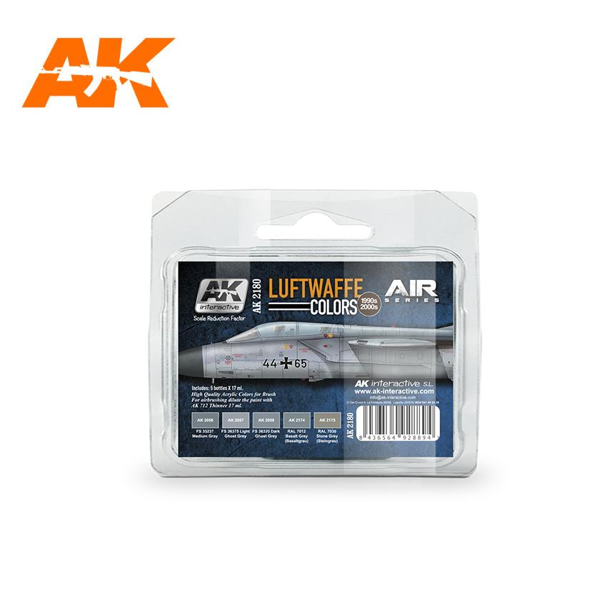 AK Interactive Air Series: Luftwaffe 1990s-2000s Acrylic Paint Set (5 Colors) 17ml Bottles