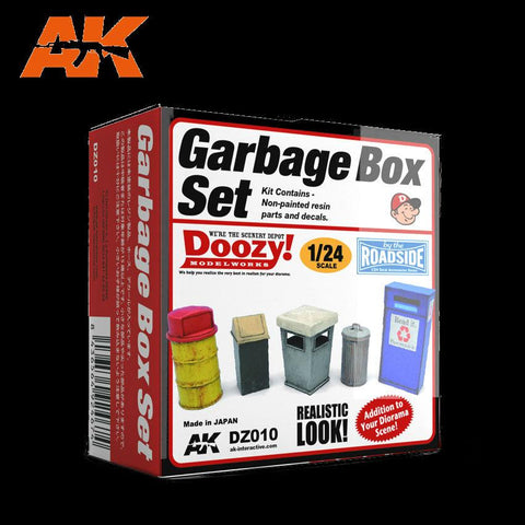 AK Interactive 1/24 Doozy Series: Garbage Cans Set (5) (Resin) Kit