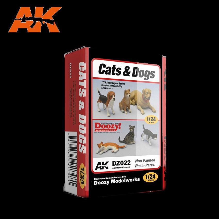 AK Interactive 1/24 Doozy Series: Cats & Dogs (3ea) (Resin)