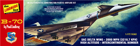 Lindberg 1/172 B70 SAC Delta Wing High Altitude USAF Intercontinental Bomber Kit