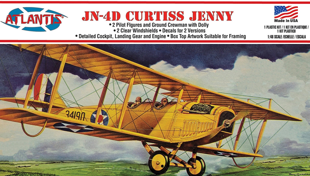 Atlantis Models 1/48 Curtiss Jenny JN4 BiPlane (formerly Lindberg kit)