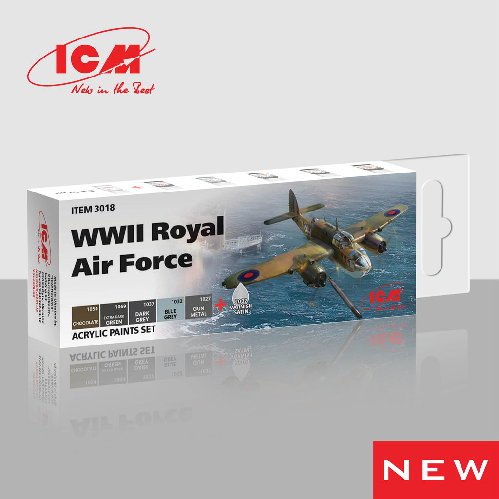 ICM Acrylic Paint set for WWII Royal Air Force Aircraft