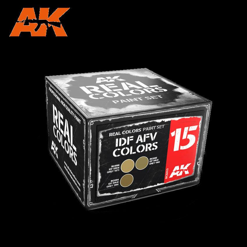 AK Interactive Real Colors: IDF AFV Acrylic Lacquer Paint Set (3) 10ml Bottles