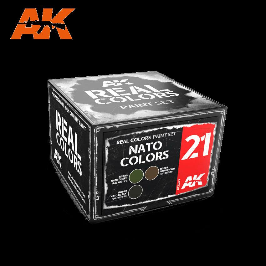 AK Interactive Real Colors: NATO Colors Acrylic Lacquer Paint Set (3) 10ml Bottles