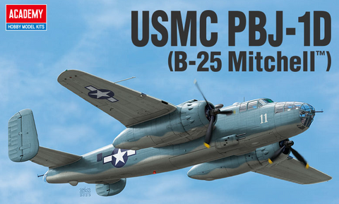 Academy Aircraft 1/48 USMC PBJ-1D (B-25 Mitchell) Bomber Kit