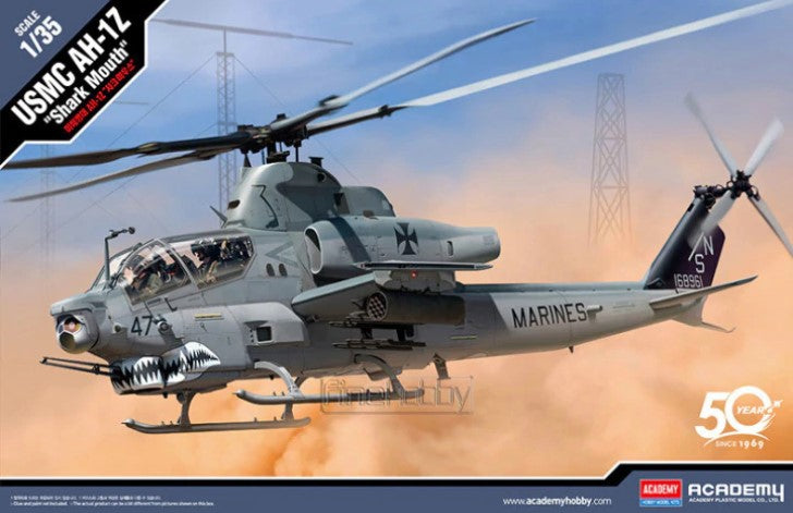 Academy 1/35 AH1Z Shark Mouth USMC Attack Helicopter (New Tool) Kit