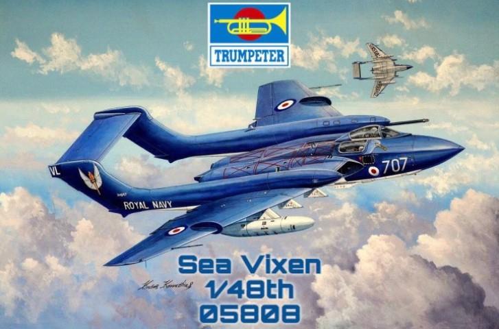 Trumpeter Aircraft 1/48 DeHavilland DH110 Sea Vixen FAW2 British Fighter (New Tool) Kit