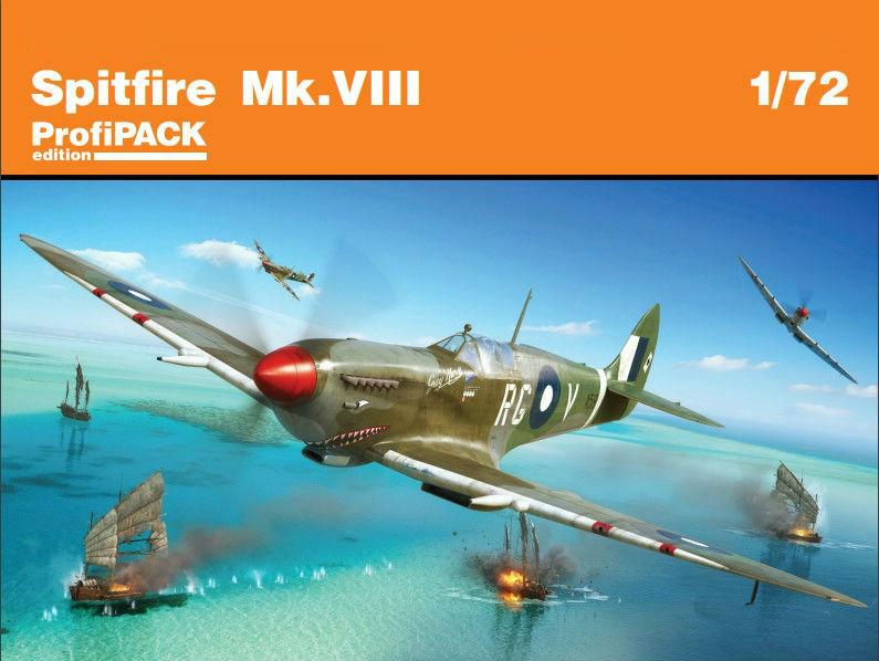 Eduard Aircraft 1/72 Spitfire Mk VIII Fighter Profi-Pack Kit