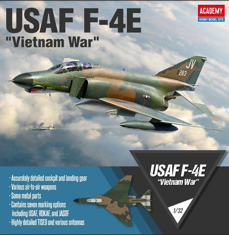 Academy Aircraft 1/32 F4E USAF Fighter Vietnam War Kit