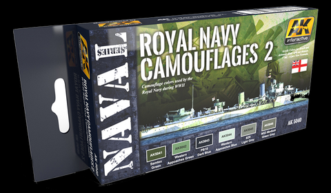 AK Interactive Naval Series: Royal Navy Camouflages 2 Acrylic Paint Set (6 Colors) 17ml Bottles