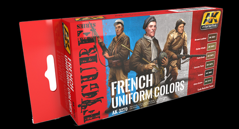 AK Interactive Figure Series: French Uniform Colors Acrylic Paint Set (6 Colors) 17ml Bottles