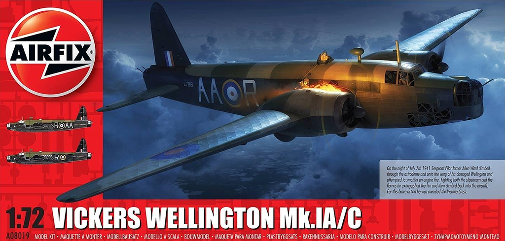 Airfix 1/72 Vickers Wellington Mk IC Bomber (New Tool) Kit