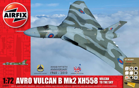 Airfix 1/72 Avro Vulcan Mk 2 XH558 RAF Aircraft Gift Set w/Paint & Glue Kit